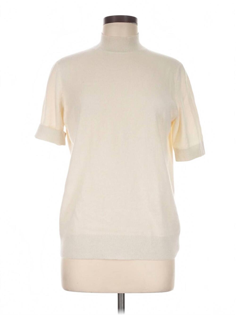 NEW LAFAYETTE 148 women's cashmere mock neck sweater in ivory